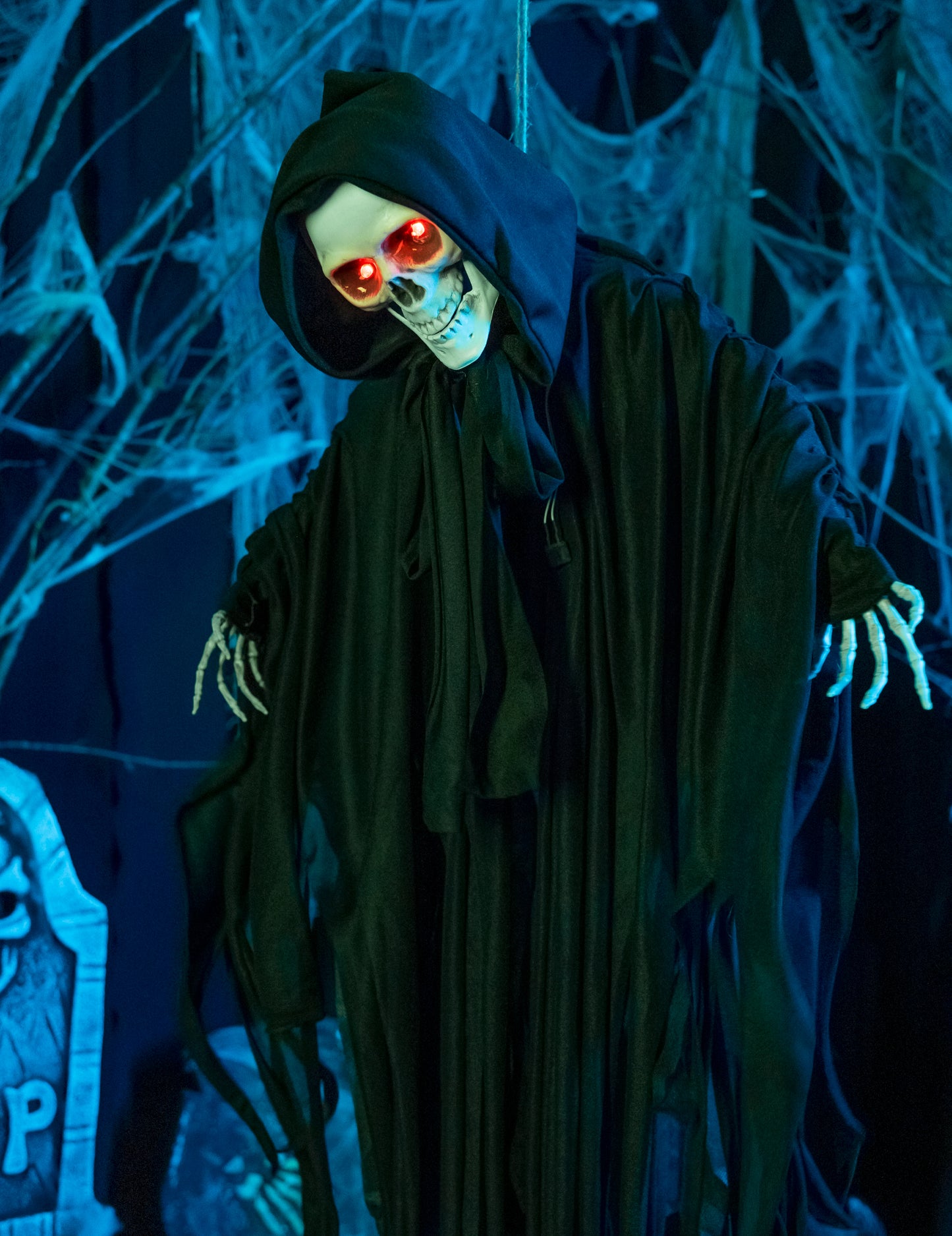 Лек, звук и анимиран скелет на Хелоуин 90 см