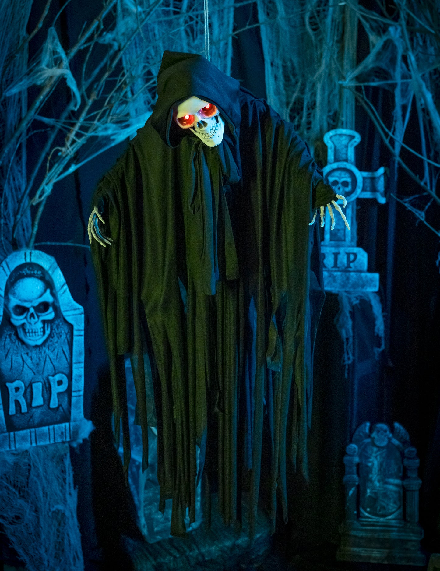 Лек, звук и анимиран скелет на Хелоуин 90 см