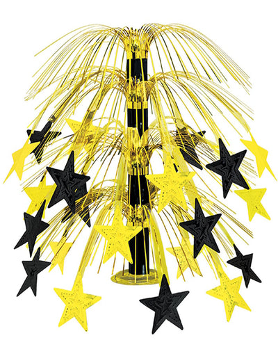Centre de table étoiles pour fête noir et doré