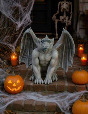 Статуя на гаргойл от магнезиев оксид, 54 см