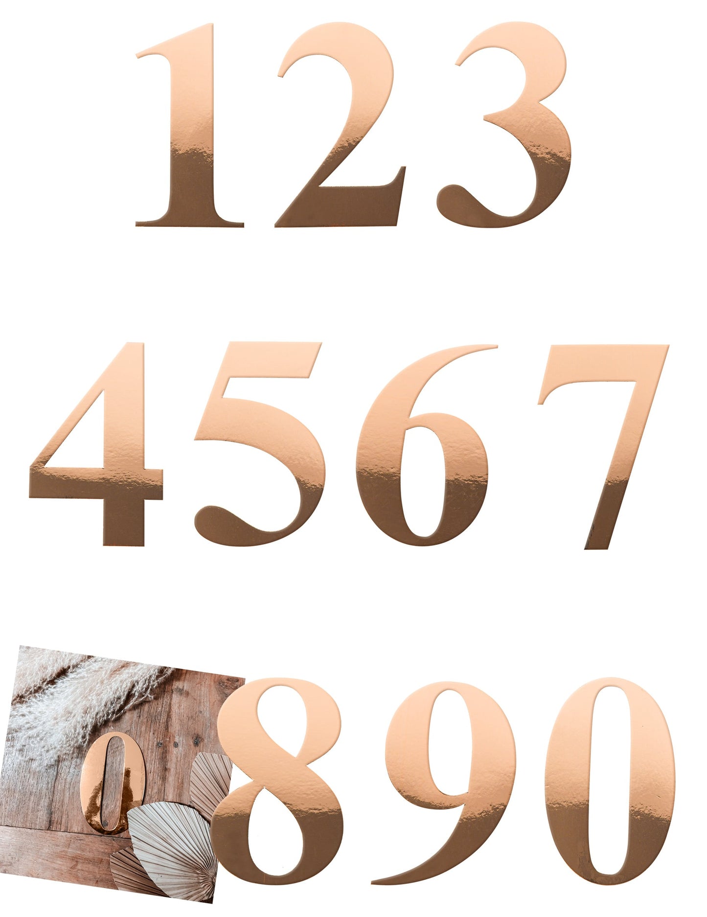 Sticker chiffre pour décoration rose gold
