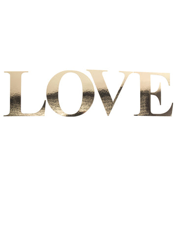 Stickers love lettres dorées 15 cm métallisés pour mariage