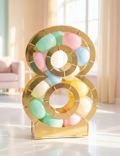 Златна числова структура за балони 64 cm картон