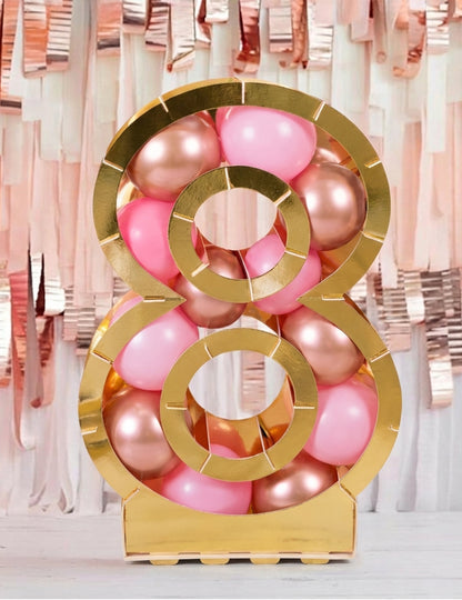 Златна числова структура за балони 64 cm картон