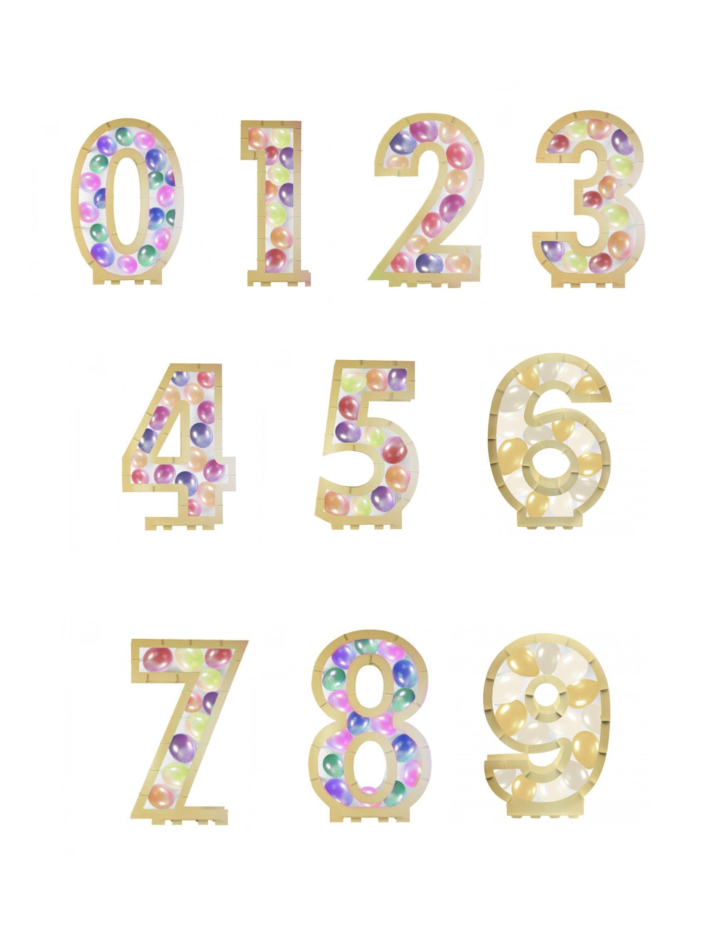 Златна числова структура за балони 64 cm картон