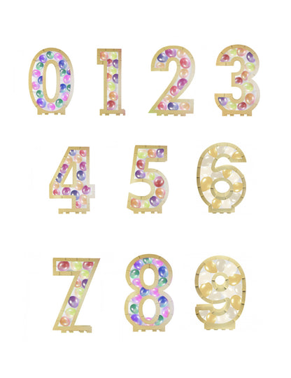 Златна числова структура за балони 64 cm картон