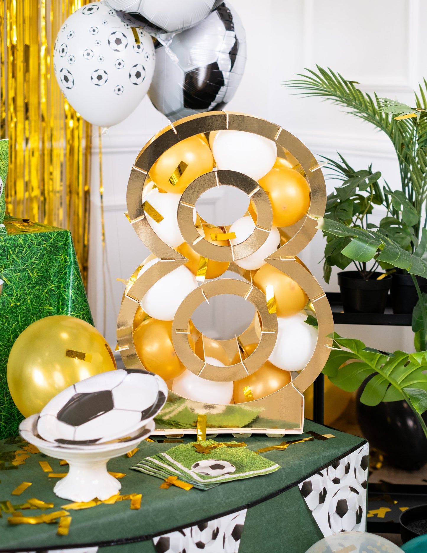 Златна числова структура за балони 64 cm картон