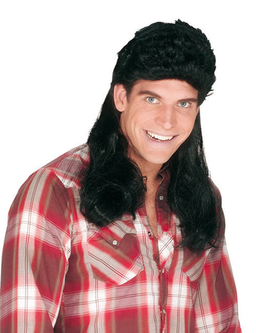 Супер перука Мъллет черна 