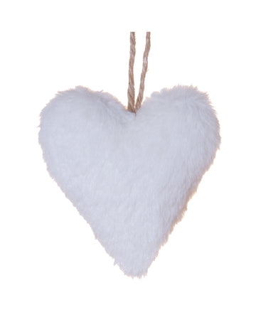 Висяща лампа с бяла кожа и форма на сърце 12 cm полярна украса