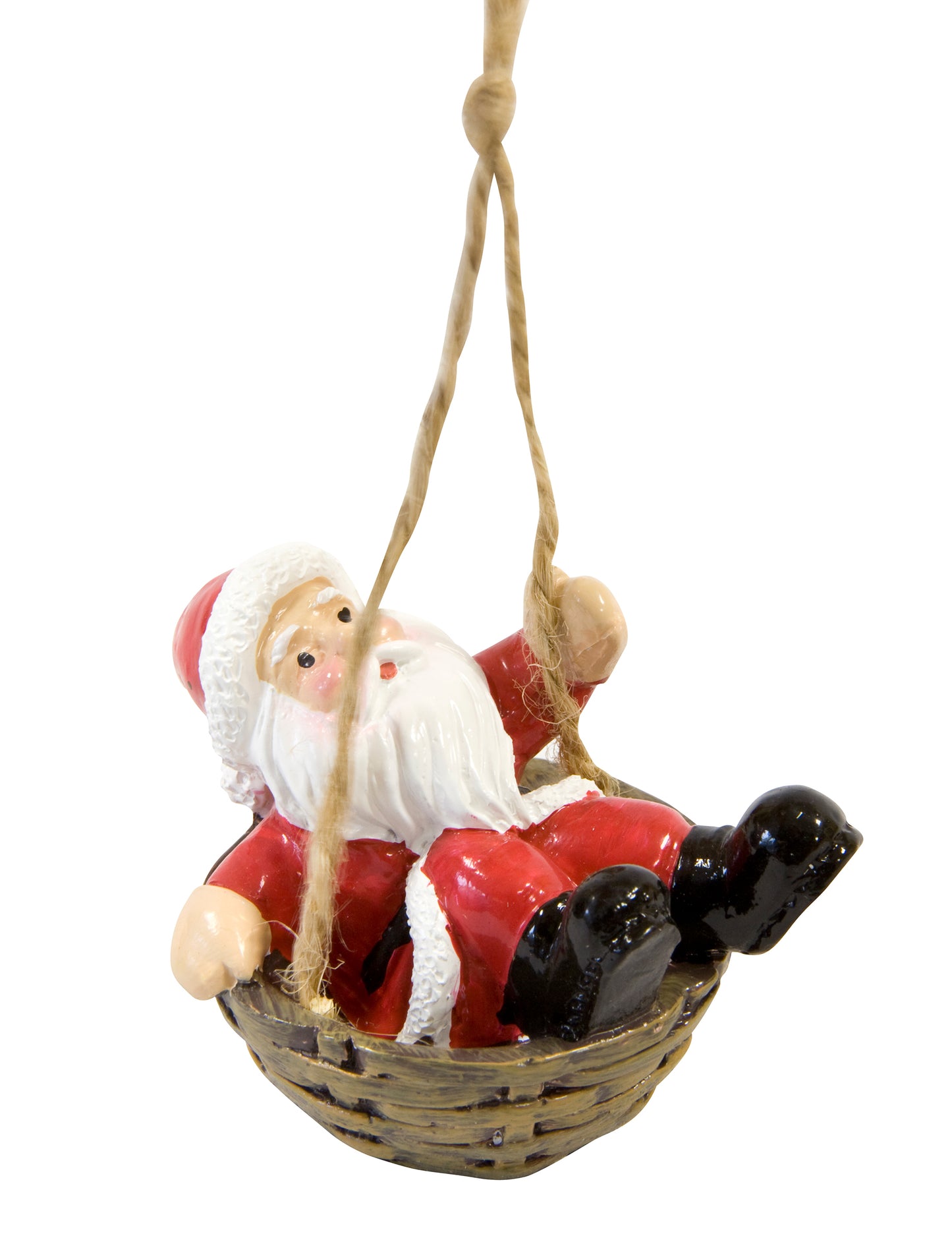 Висящ Дядо Коледа в кошницата му от смола, 6 x 4 x 4 cm за ела