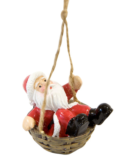 Висящ Дядо Коледа в кошницата му от смола, 6 x 4 x 4 cm за ела