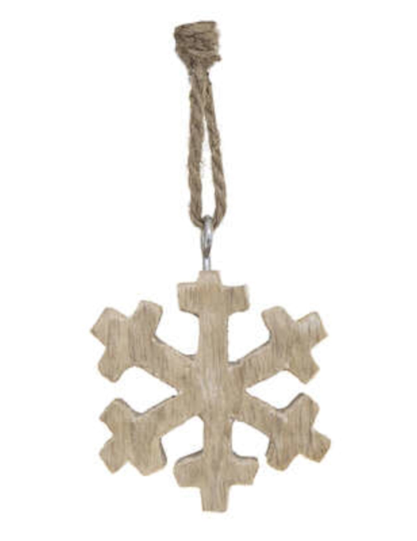 Suspension pour sapin flocon en bois aspect naturel