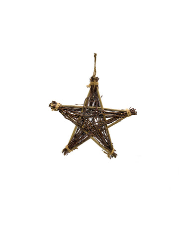 Декорация за висящи клонки във формата на звезда 36 cm естествена бреза
