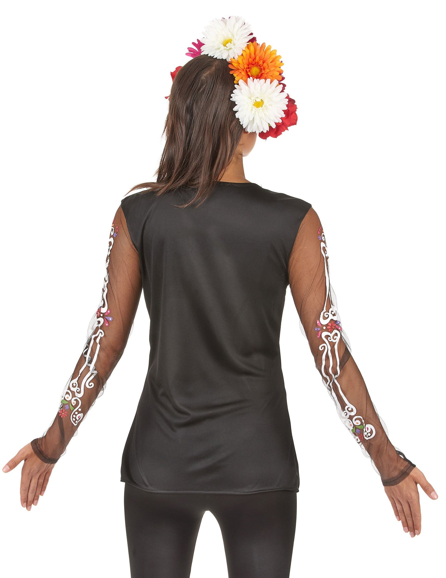Цветна тениска на тениска Dia de los Muertos