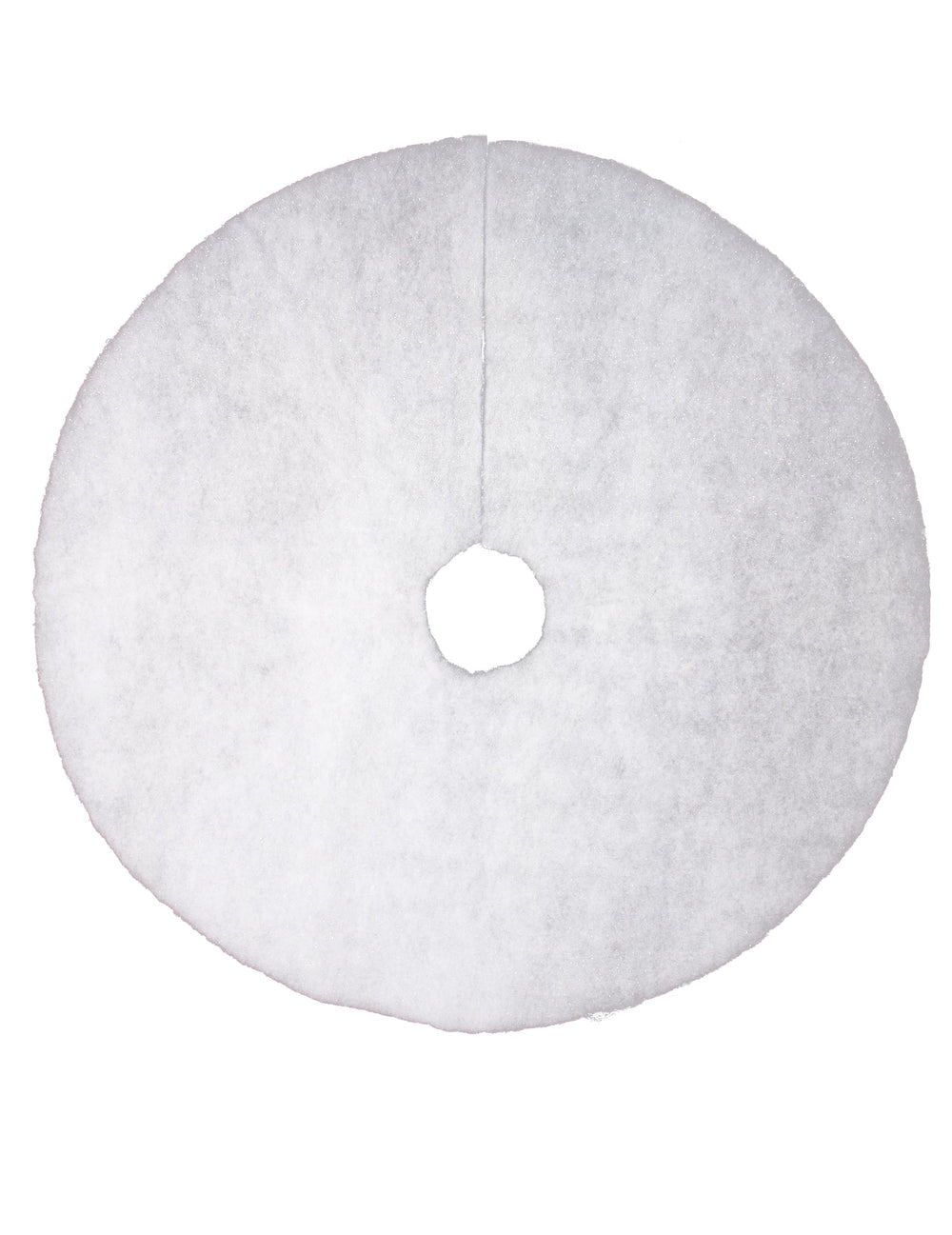 Tapis de sapin neige pailleté pour décoration de Noël blanc rond