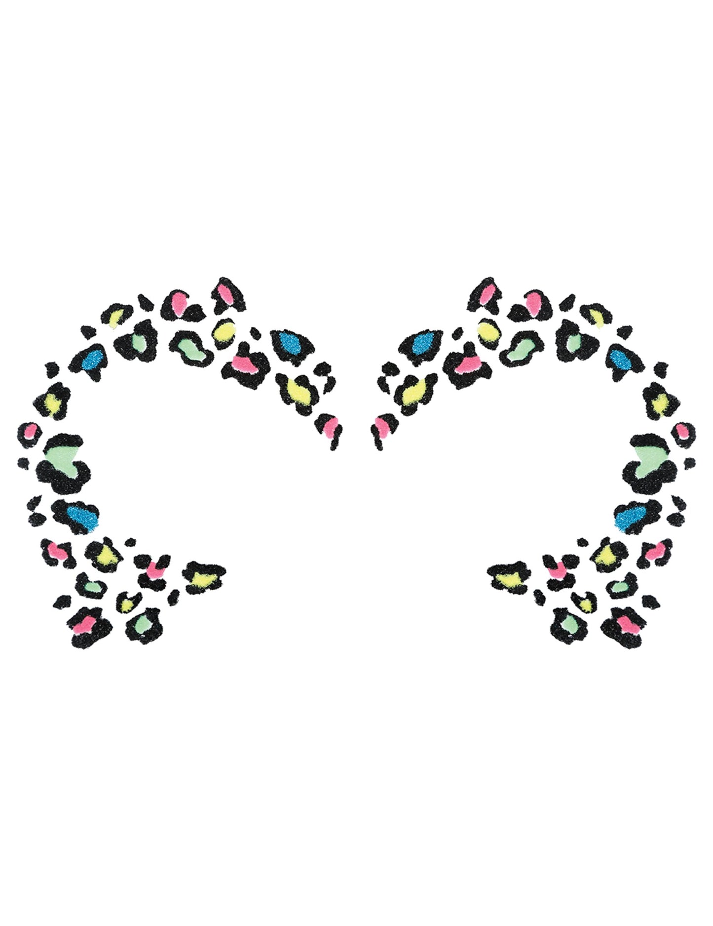 Многоцветна леопардова татуировка с брокат