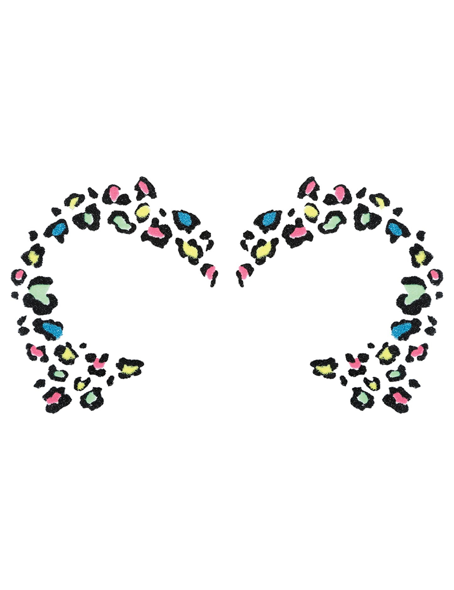 Многоцветна леопардова татуировка с брокат