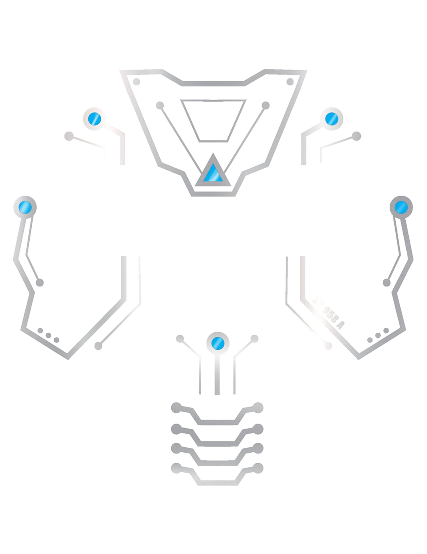 Футуристични татуировки на лицето на робот