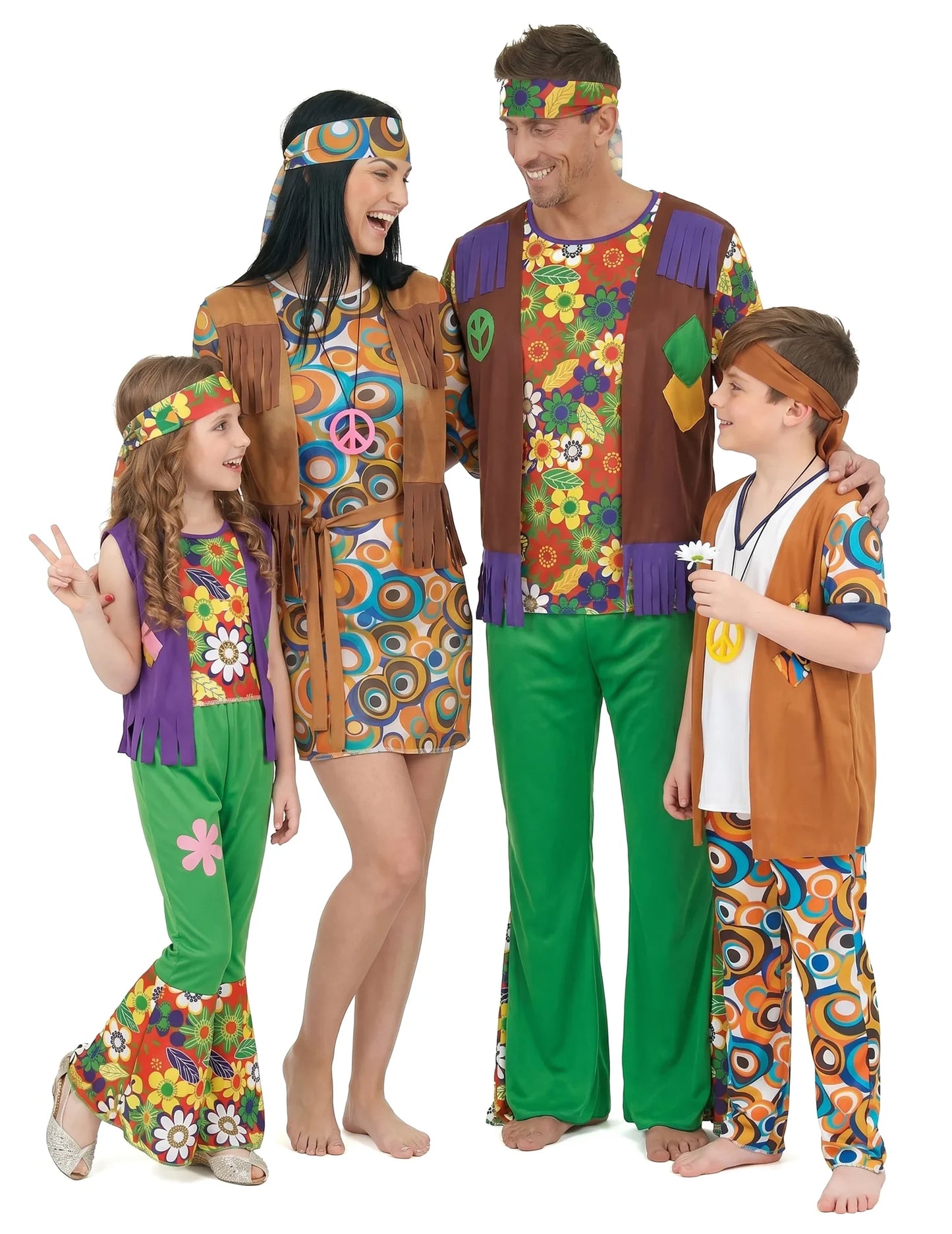 Déguisement de famille hippies