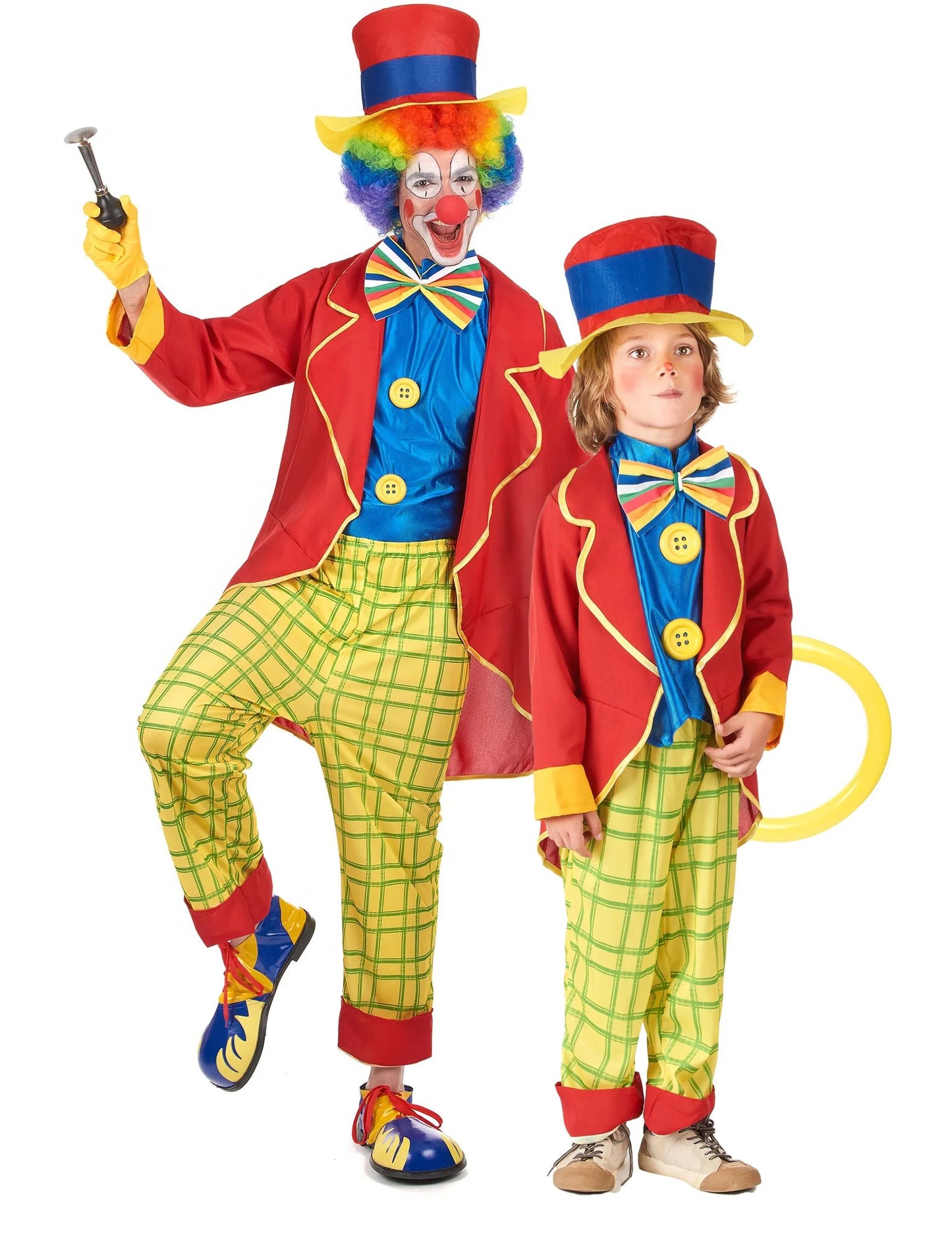 Déguisement de couple clown amusant père et fils