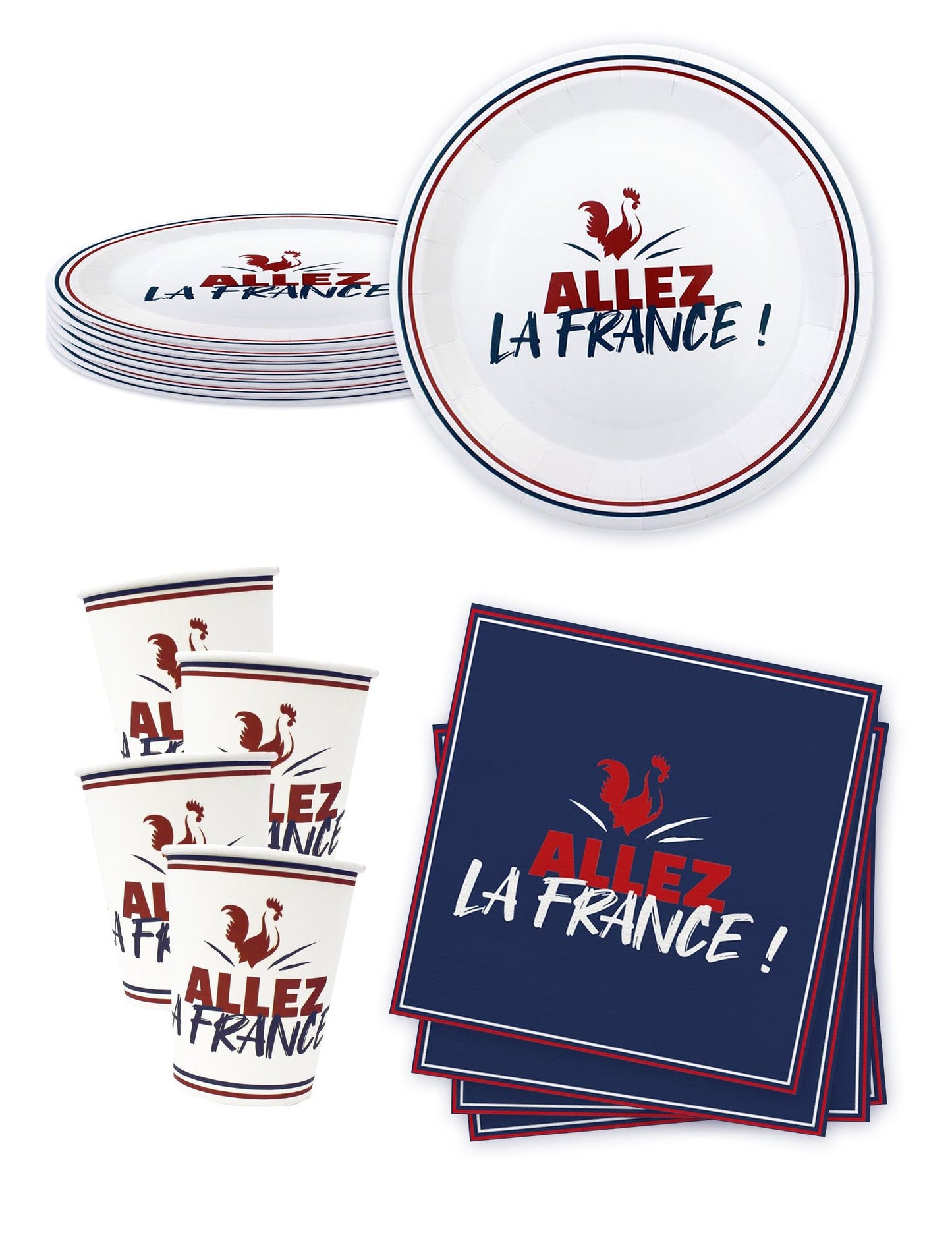 Kit vaisselle jetable Allez la France