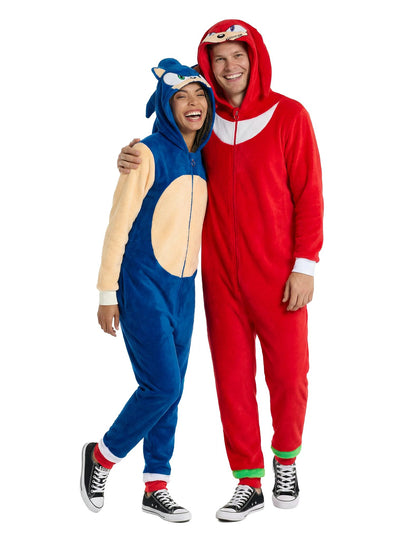 Déguisement de couple combinaison Sonic et Knuckles™ Adulte