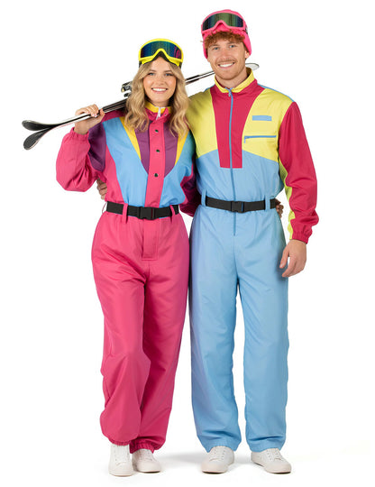 Déguisement couple combinaisons de ski vintage adulte