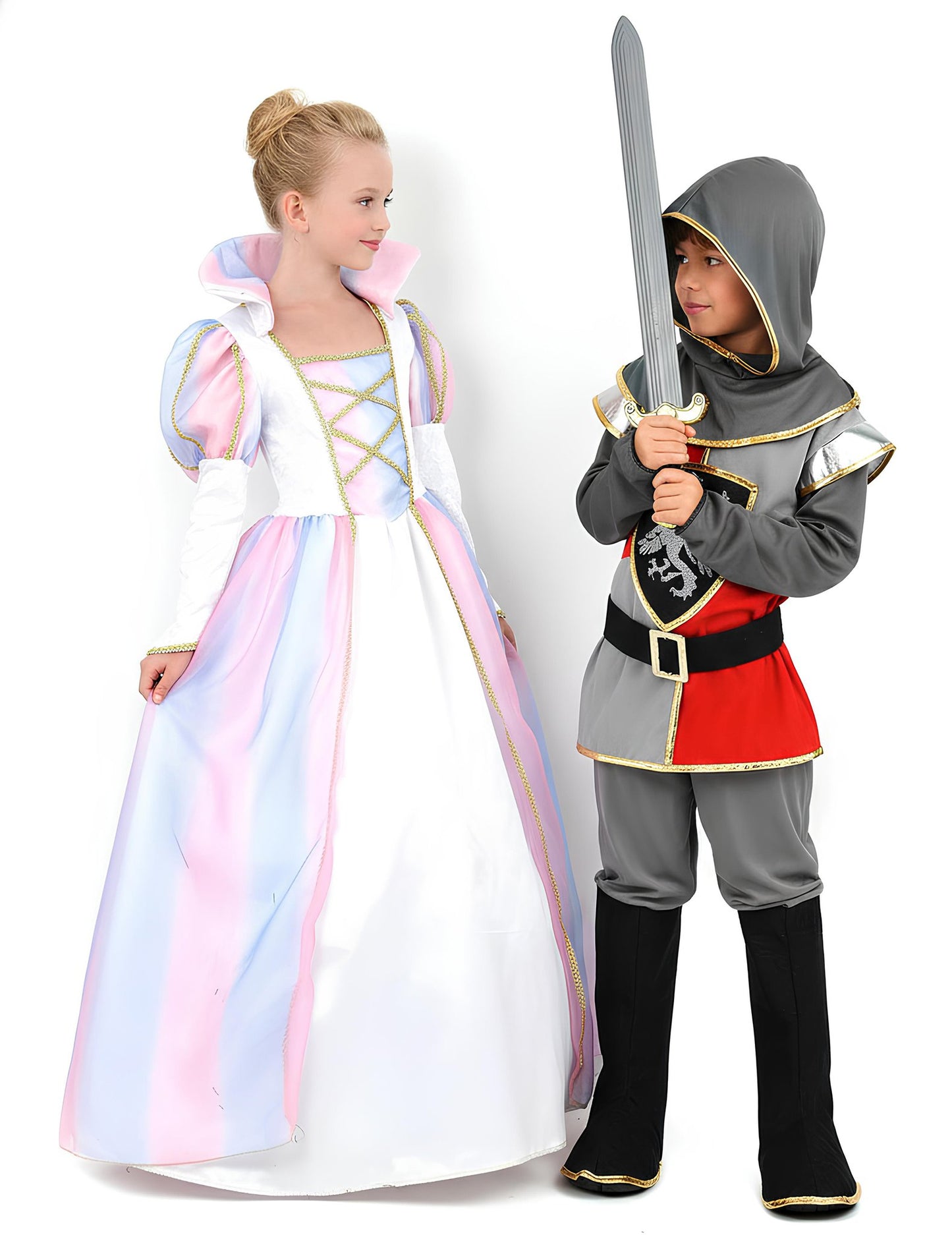 Комплект костюми за рицар и принцеса за деца