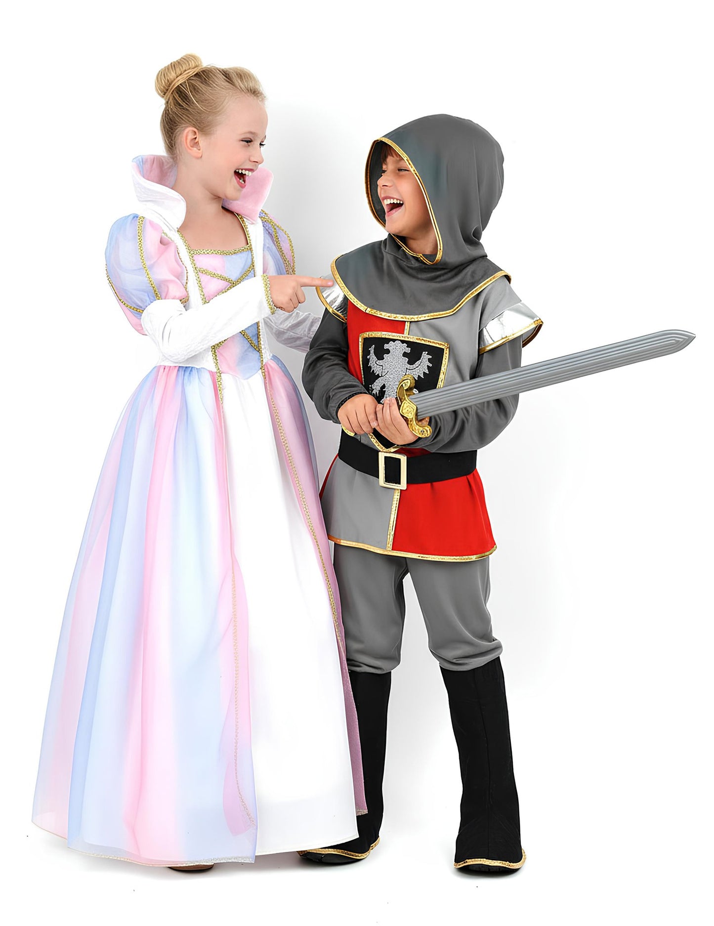 Комплект костюми за рицар и принцеса за деца