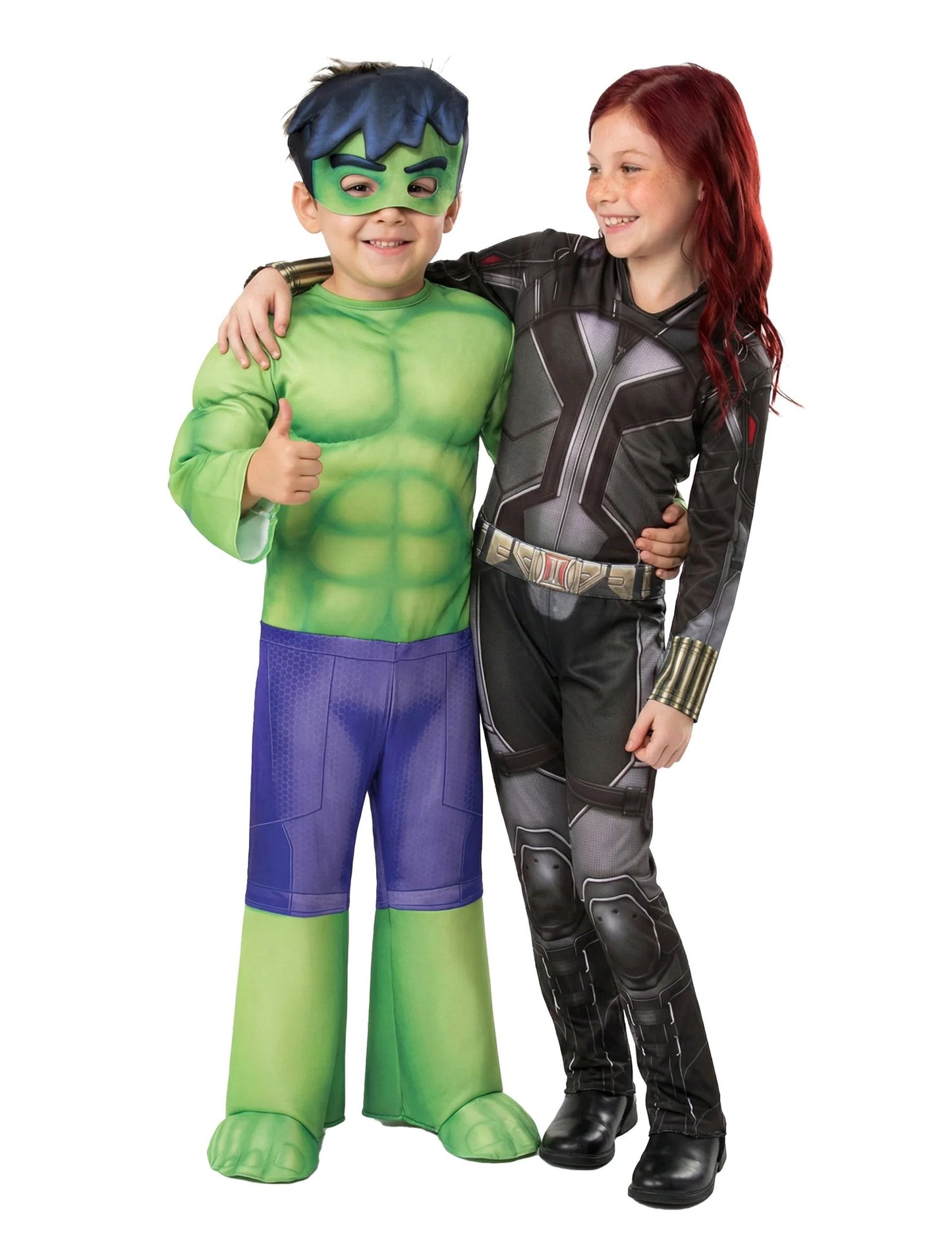 Déguisement de couple Black Widow™ et Hulk™ enfant