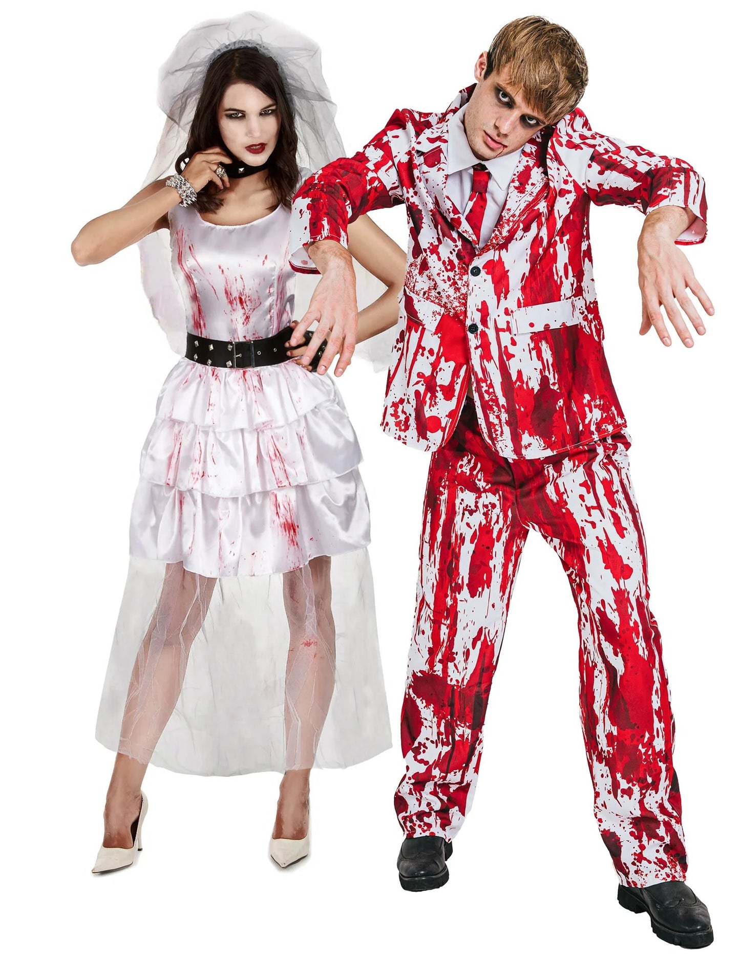 Déguisement de couple marié zombie adulte