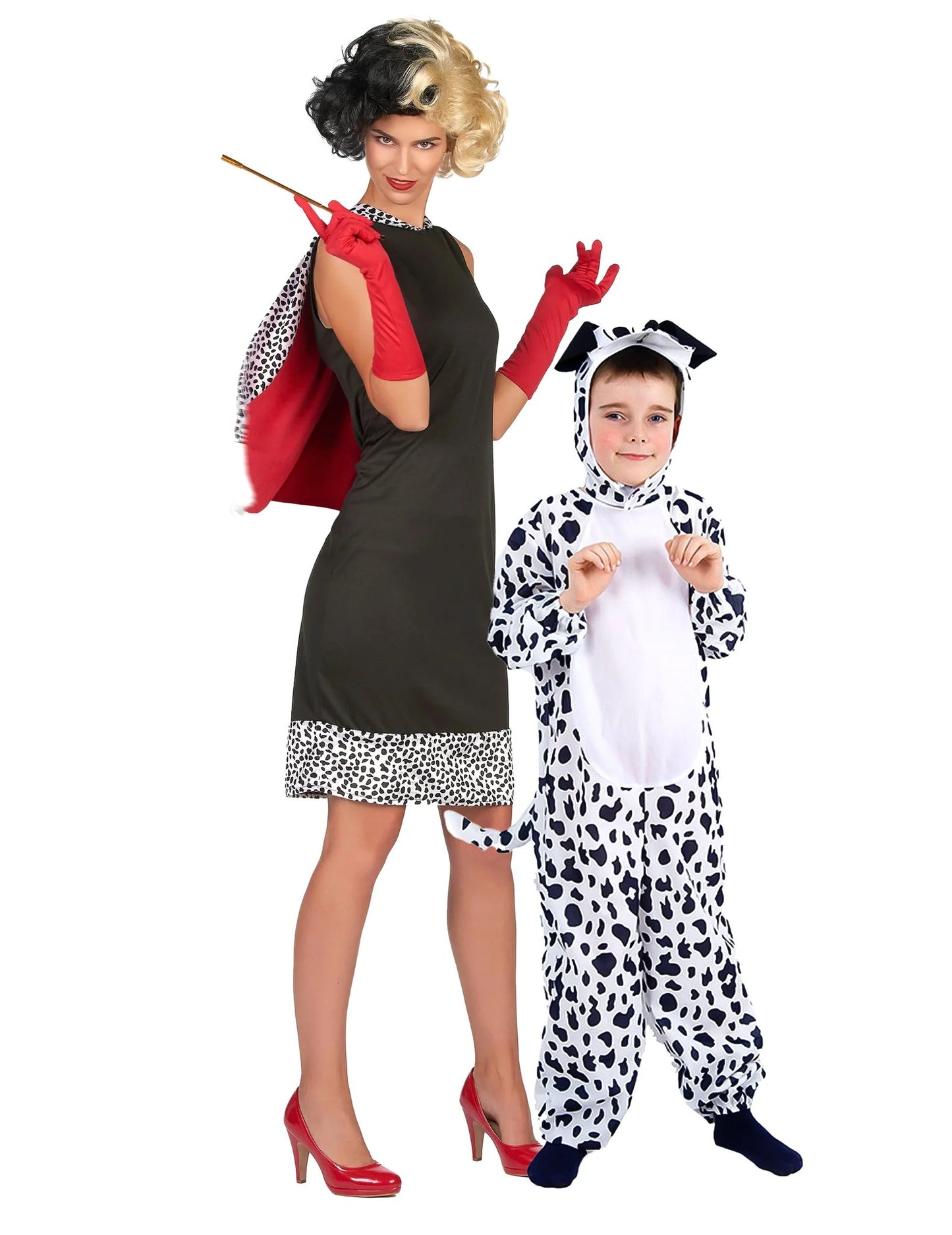 Déguisement de couple femme cruelle et dalmatien mère et fils