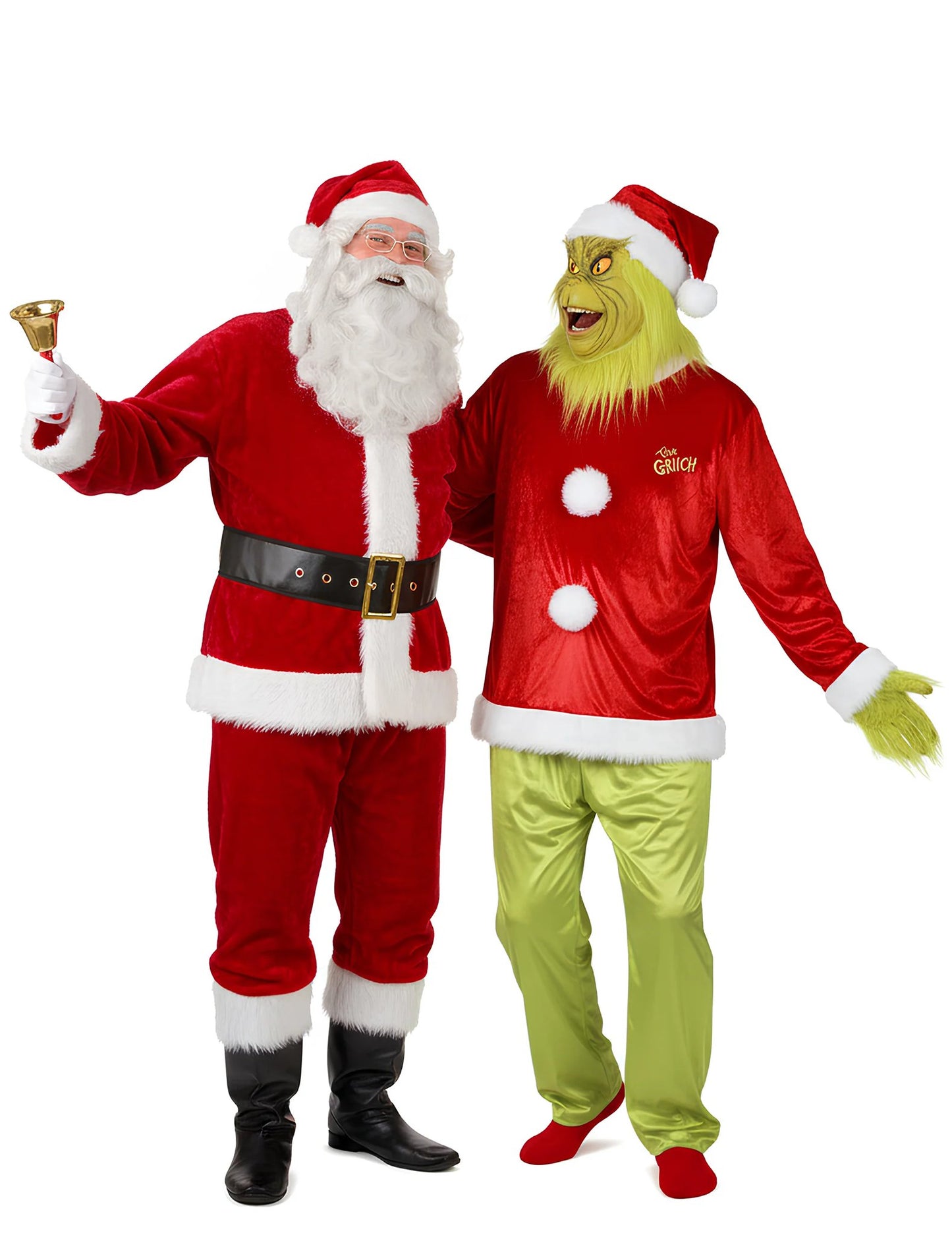 Déguisement de couple Grinch et Père Noël adulte