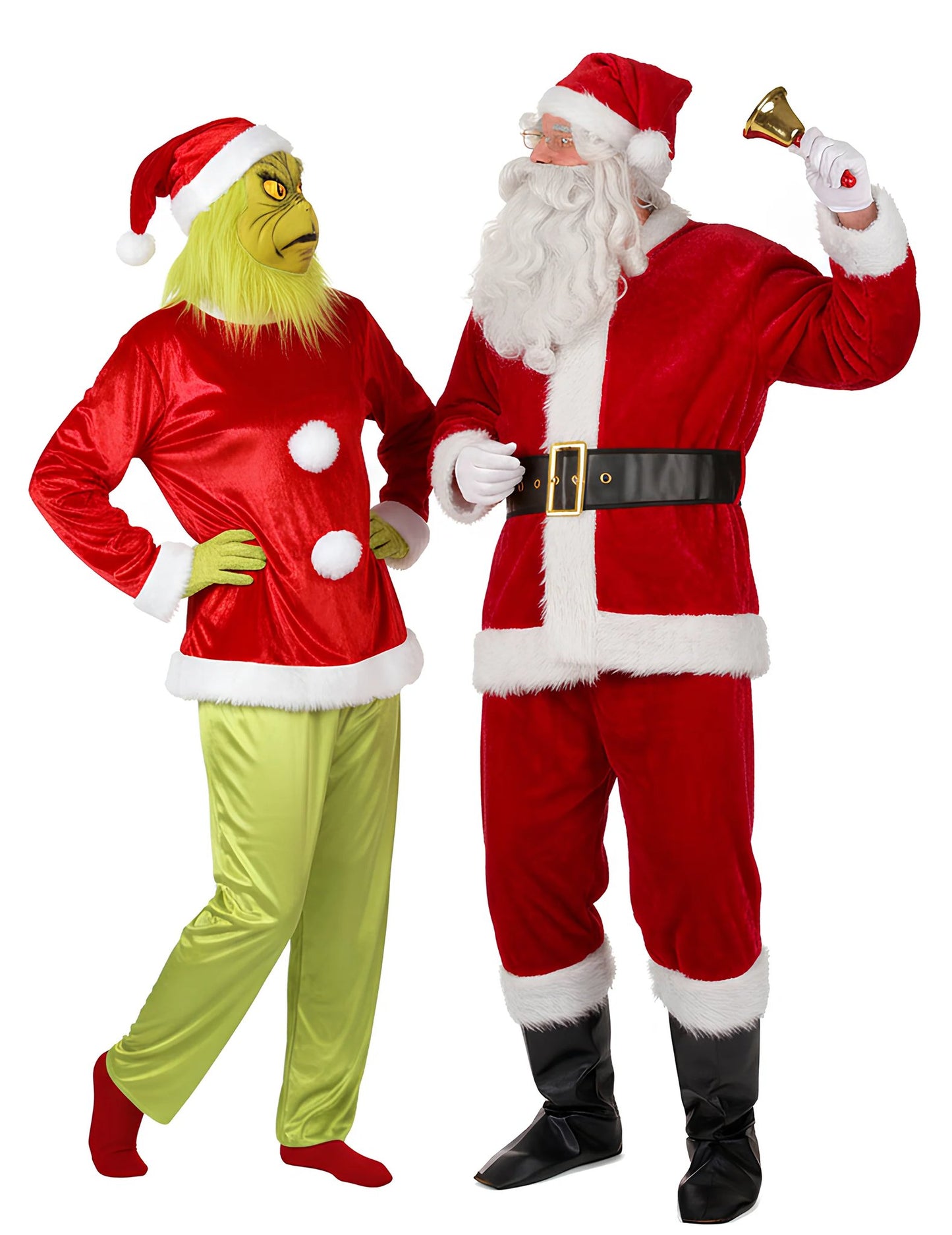 Déguisement de couple Grinch et Père Noël adulte