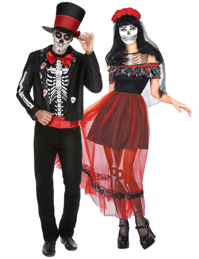 Семейни костюми Скелет Dia de los Muertos за Хелоуин за възрастни