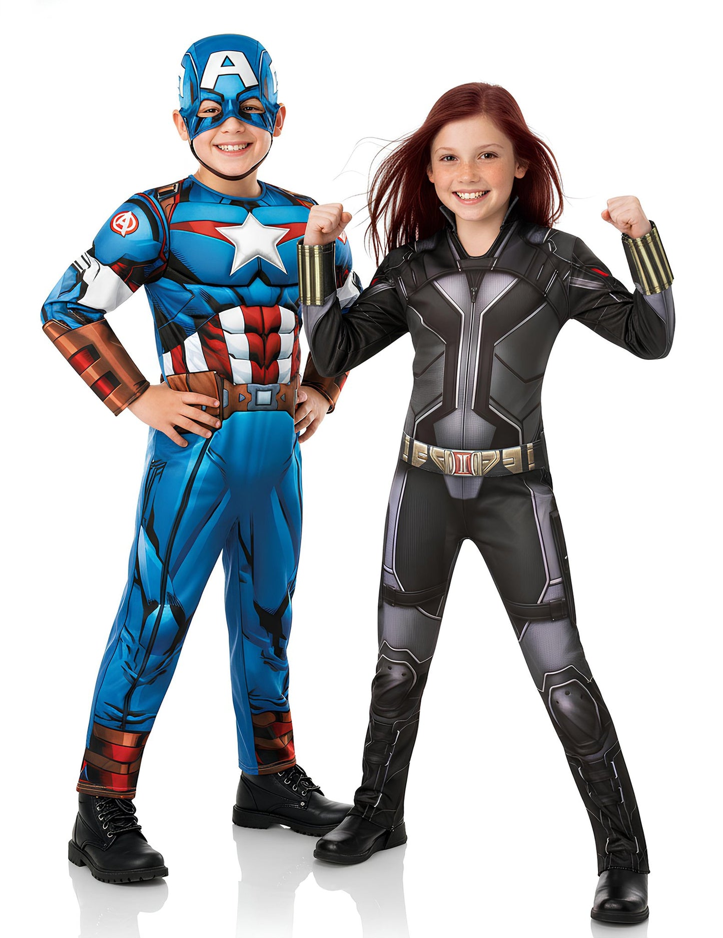 Детски костюм за двойка Капитан Америка™ и Черната вдовица™