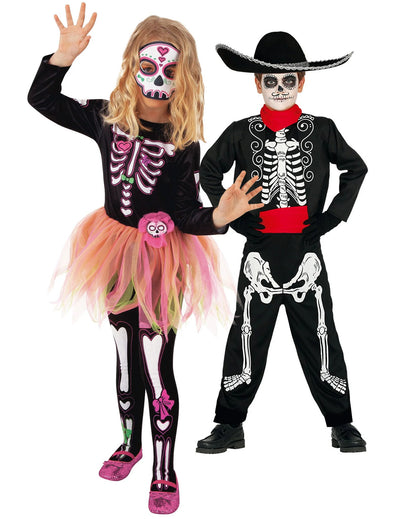 Детски костюм за двойка Dia de los Muertos