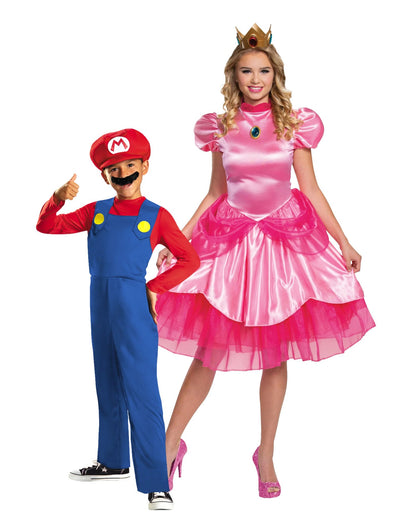 Déguisement de couple Princesse Peach et Mario Mère et fils