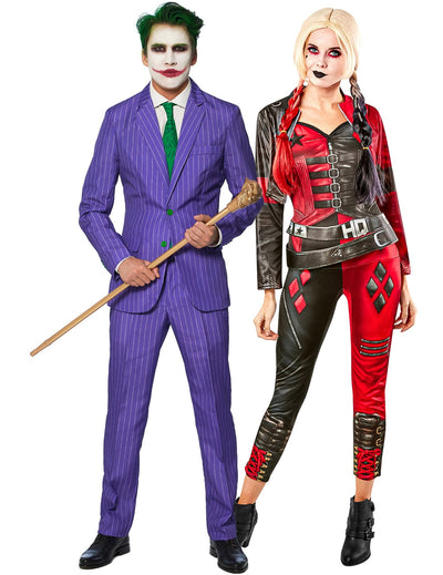 Déguisement de couple Harley Quinn - Suicide Squad 2™ et Costume Mr. Joker™ Suitmeister™ adulte