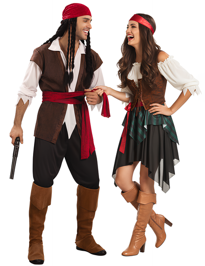 Костюм на раирана пиратска двойка