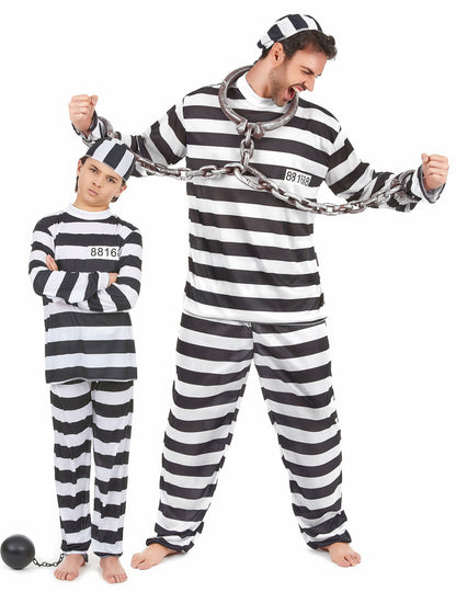 Déguisement de couple prisonnier père et fils