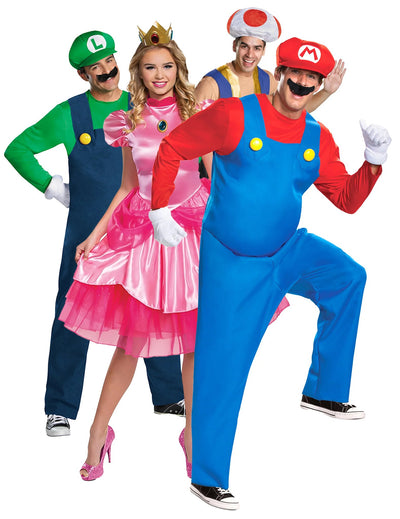 Групова карнавална костюми на Nintendo Mario™ за възрастни
