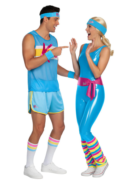 Déguisement de couple Barbie™ et Ken™ aérobic adultes