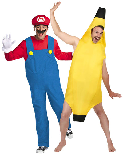 Двойна маскарадна костюма Mario™ и банан за възрастни