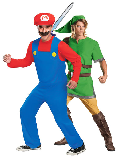 Костюм за двойка Mario и Zelda за възрастни