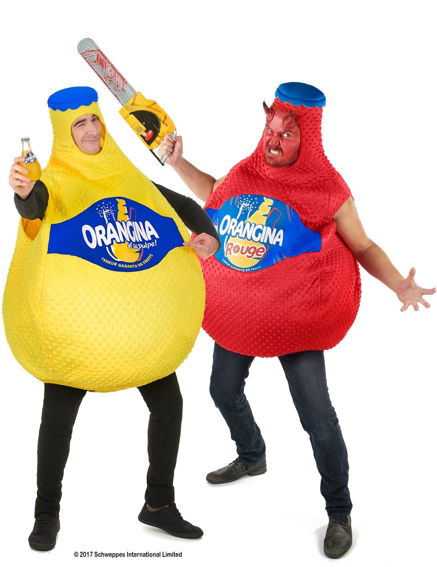 Déguisement de couple Bouteilles Orangina™ Adulte