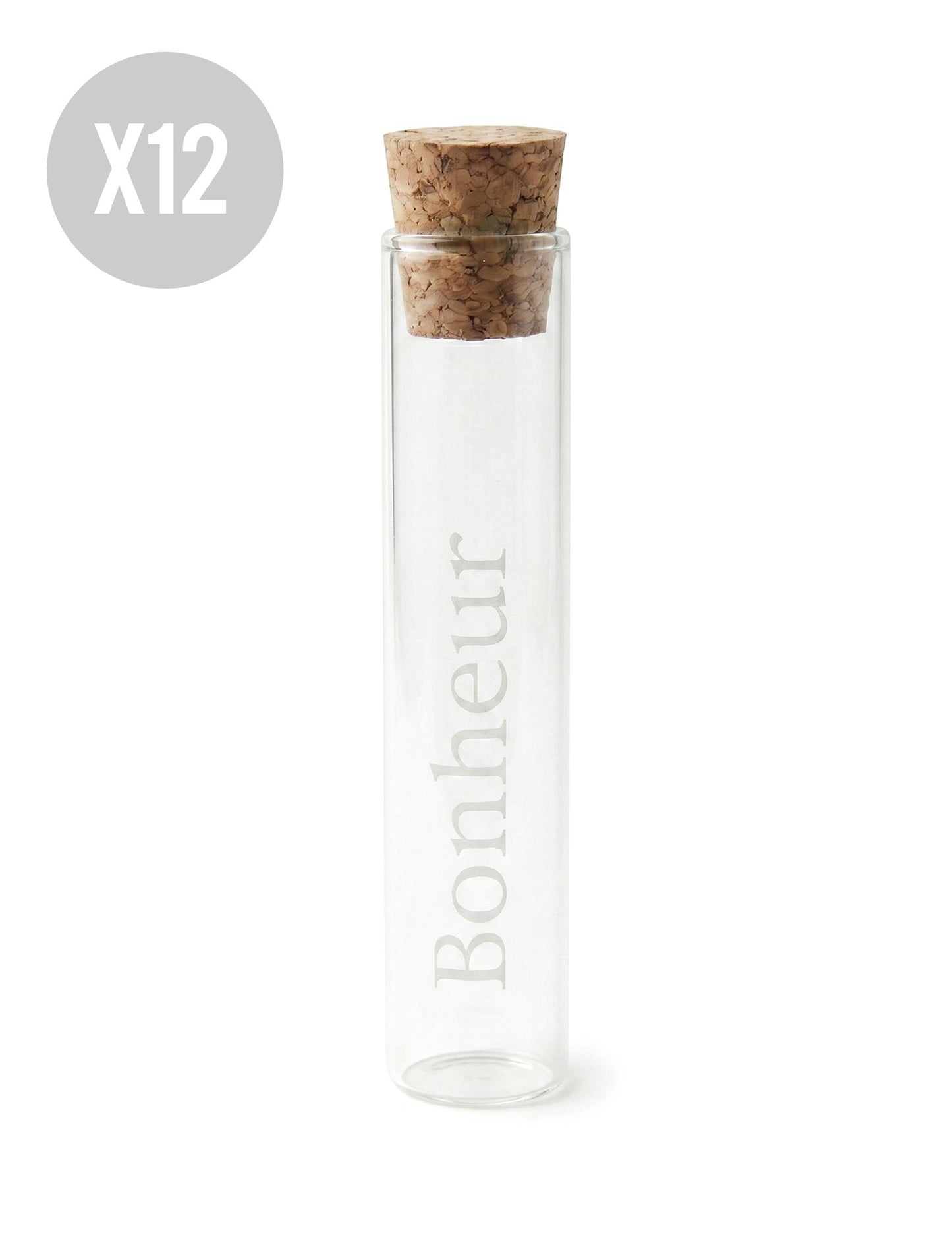 12 стъклени епруветки Bonheur 10 cm