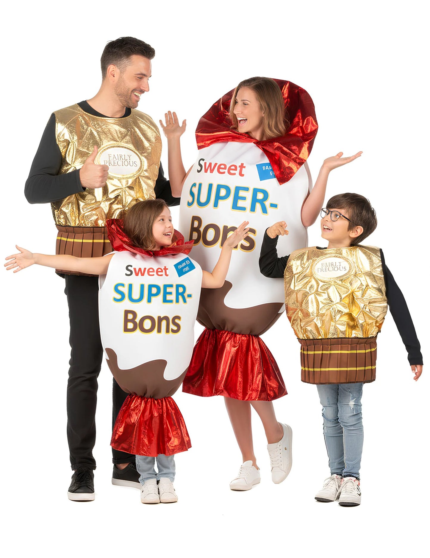 Déguisement de famille confiseries dorées et superbons