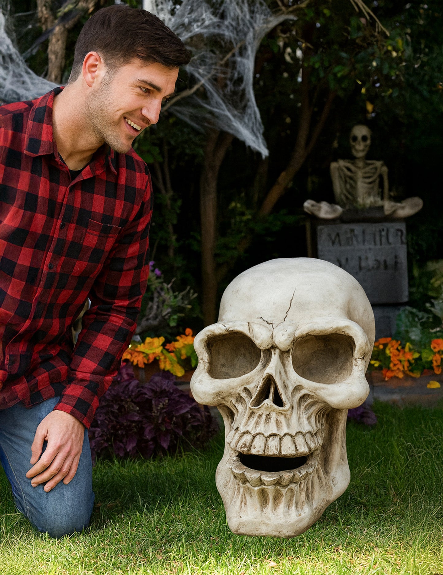 XXL Череп 63 cm в магнезий