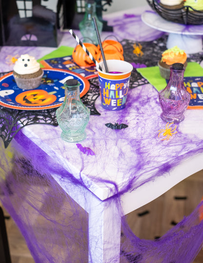 Виолетова паяжина с паяци 20 g Хелоуин